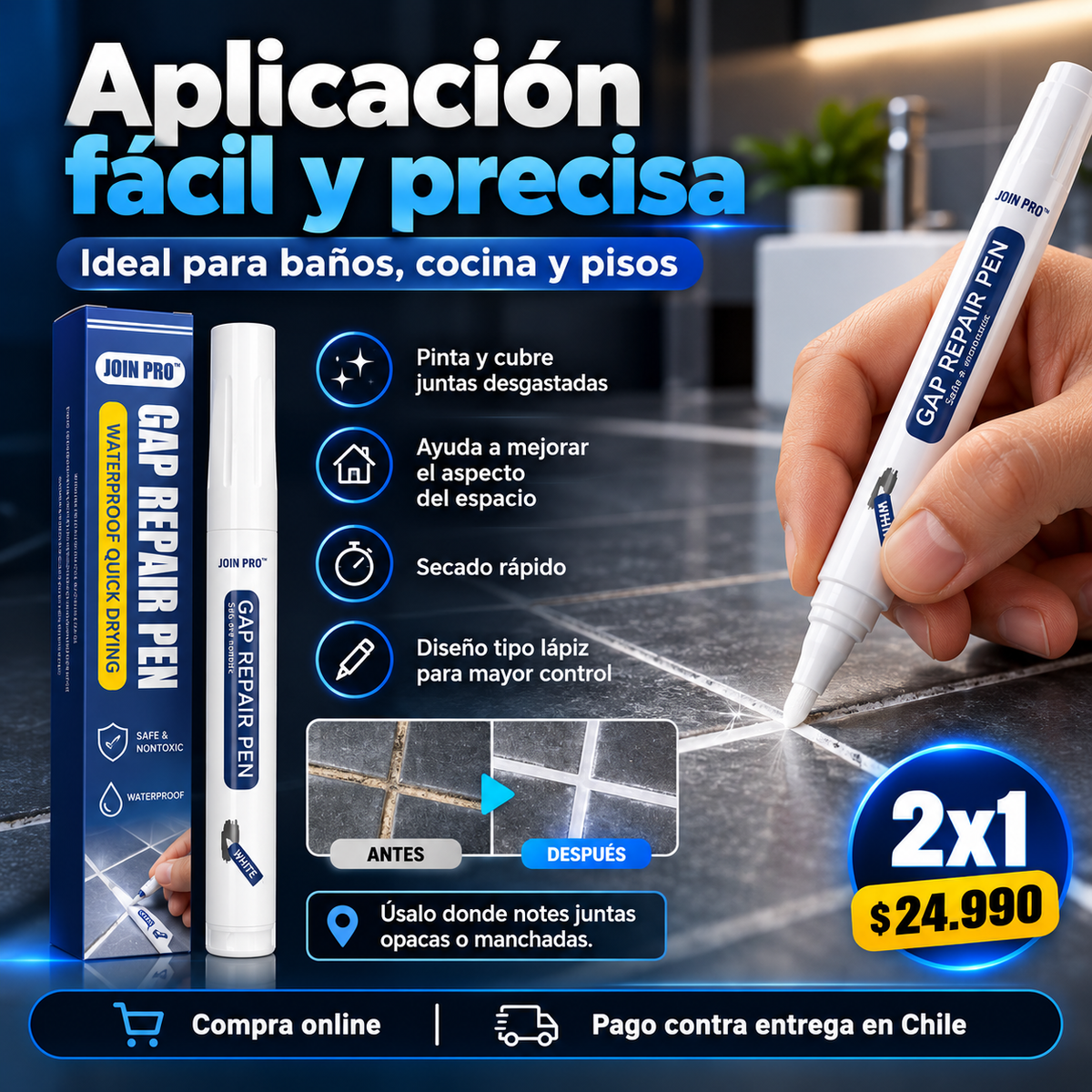 Lápiz Blanqueador de fragües - JointPro™