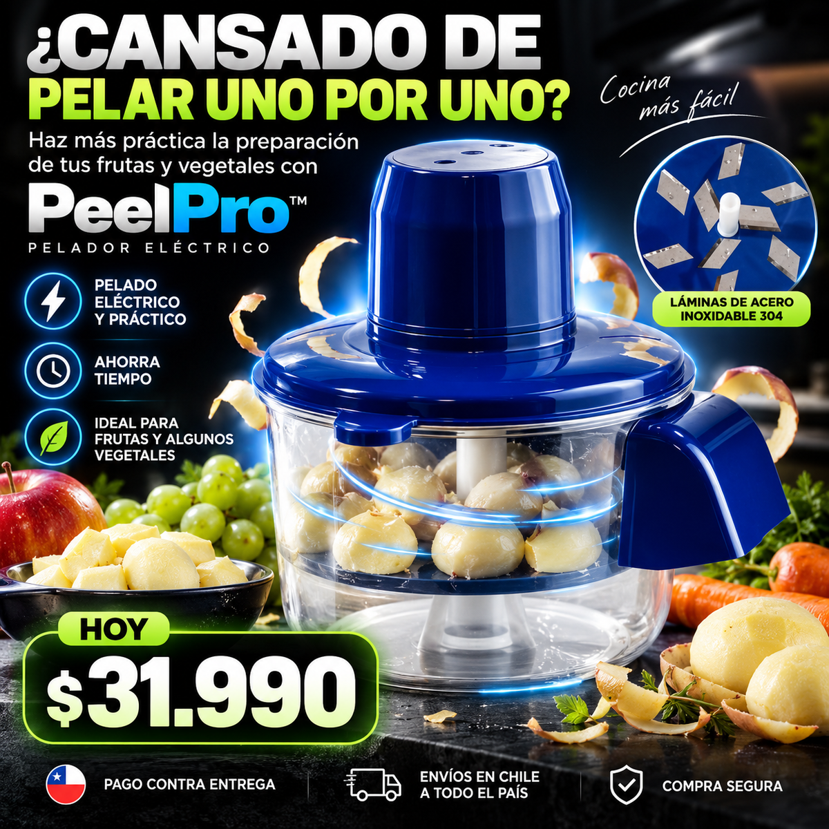 PeelPro™ — Menos tiempo pelando, más tiempo disfrutando