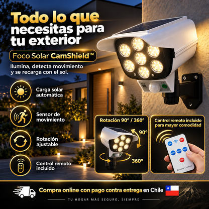 SolarGuard™  Foco Solar Tipo Cámara con Sensor de Movimiento
